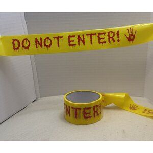 Halloween Do Not Enter Tape 25m Yellow Red Scary Fright Tape For Haunted House &